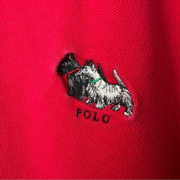 VTG Polo Ralph Lauren Men Shirt Red Scottish Ralphie Terriers Sz Large Chest Dog - Picture 5 of 9